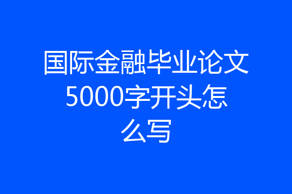 国际金融毕业论文5000字开头怎么写