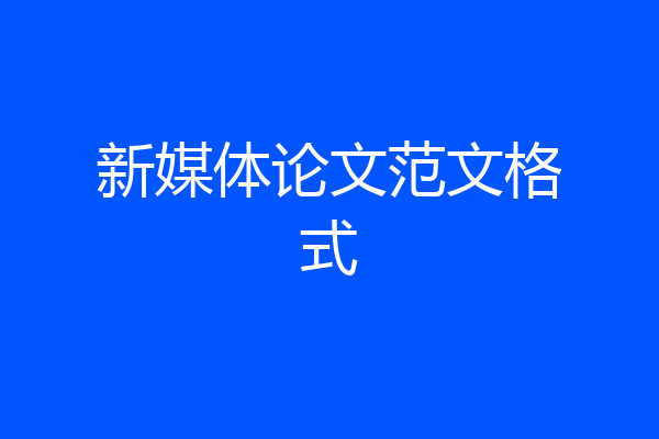 新媒体论文范文格式