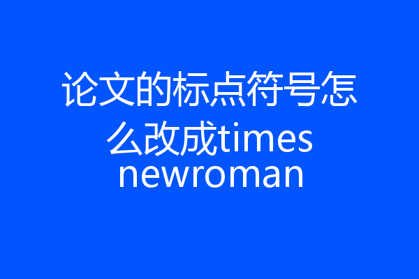 论文的标点符号怎么改成timesnewroman