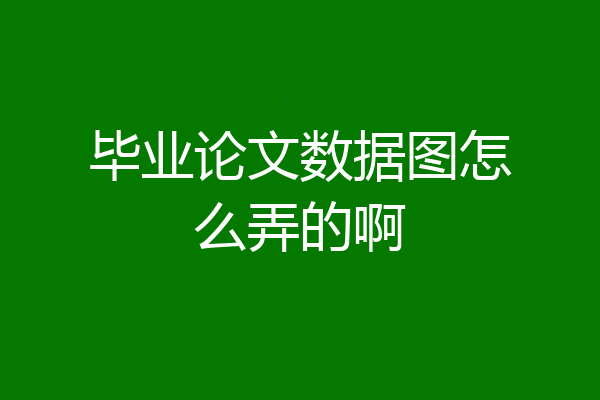 毕业论文数据图怎么弄的啊
