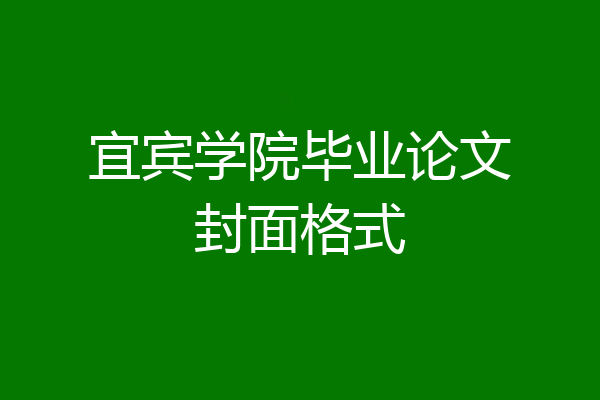 宜宾学院毕业论文封面格式