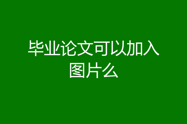 毕业论文可以加入图片么