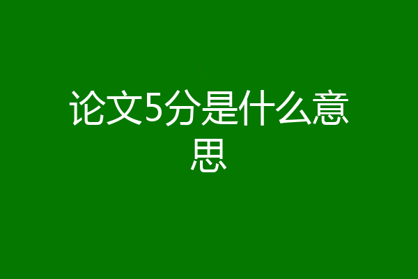 论文5分是什么意思