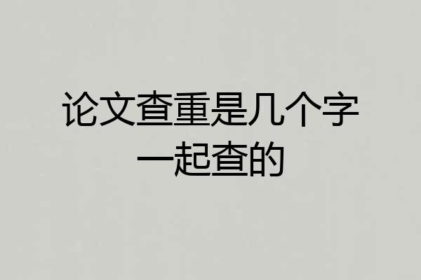 论文查重是几个字一起查的