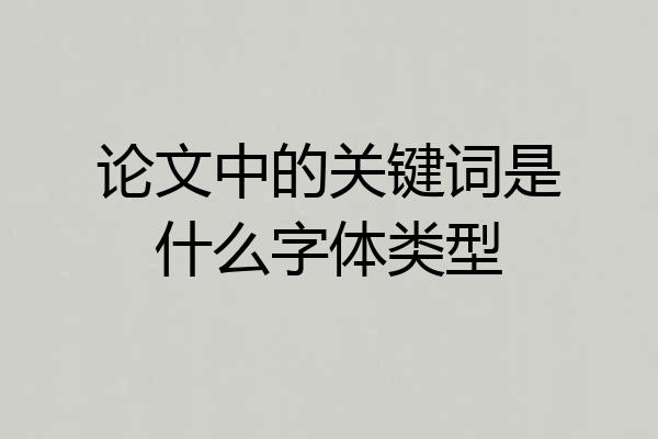 论文中的关键词是什么字体类型