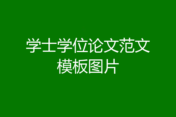 学士学位论文范文模板图片