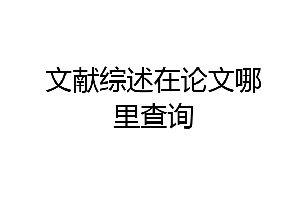 文献综述在论文哪里查询