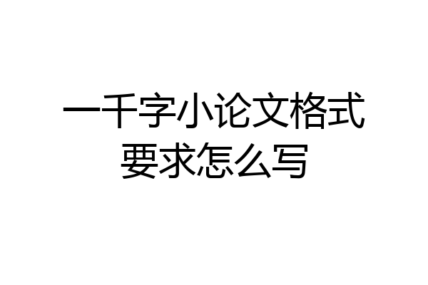 一千字小论文格式要求怎么写
