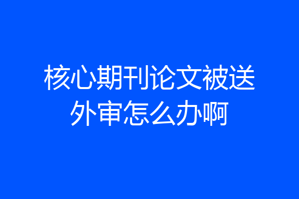 核心期刊论文被送外审怎么办啊