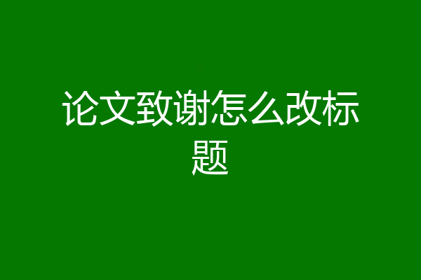 论文致谢怎么改标题