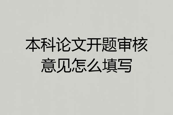 本科论文开题审核意见怎么填写