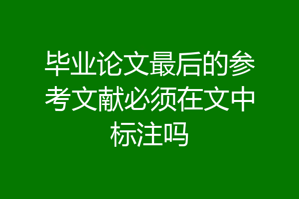 毕业论文最后的参考文献必须在文中标注吗