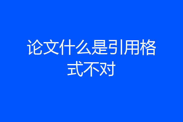 论文什么是引用格式不对