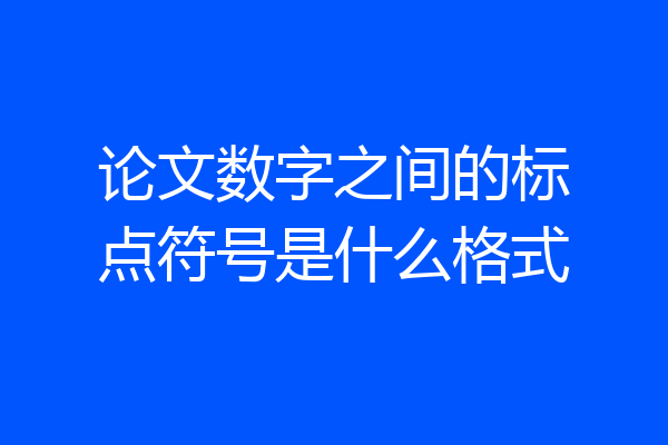 论文数字之间的标点符号是什么格式