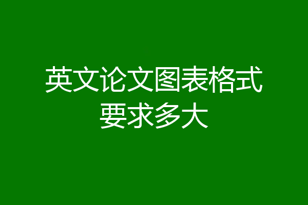 英文论文图表格式要求多大