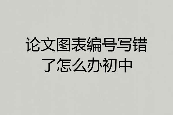 论文图表编号写错了怎么办初中