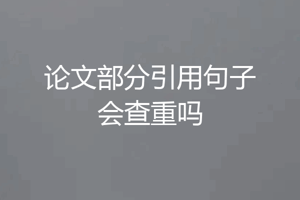 论文部分引用句子会查重吗