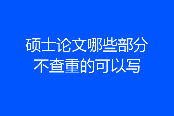 硕士论文哪些部分不查重的可以写