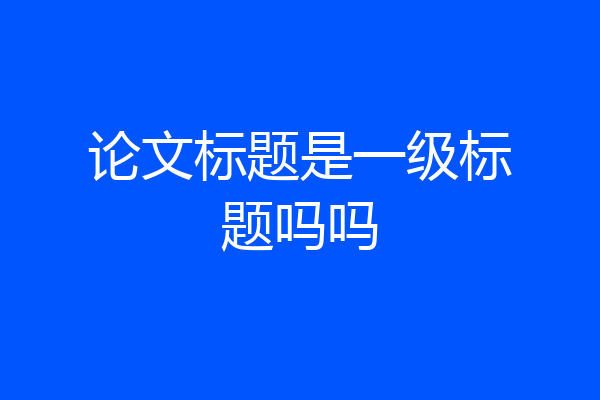 论文标题是一级标题吗吗