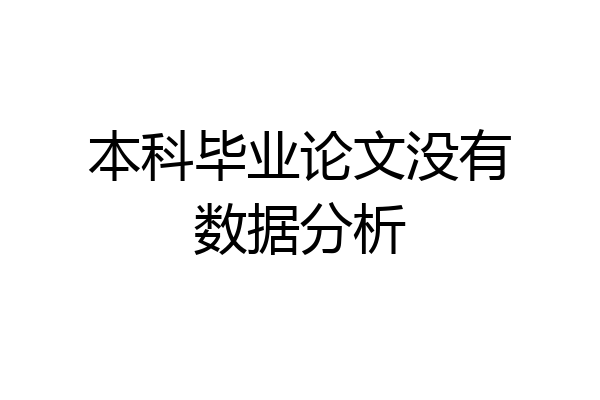 本科毕业论文没有数据分析