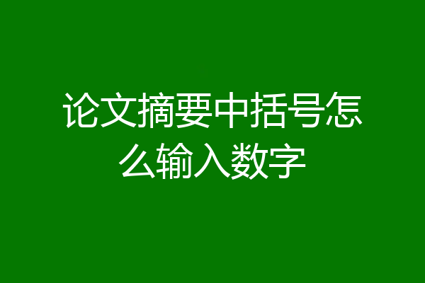 论文摘要中括号怎么输入数字