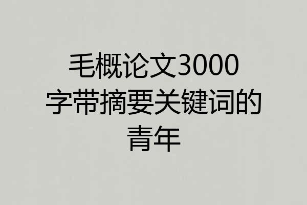 毛概论文3000字带摘要关键词的青年