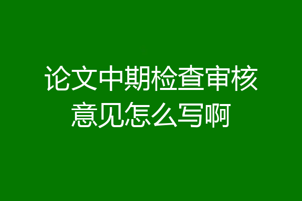 论文中期检查审核意见怎么写啊