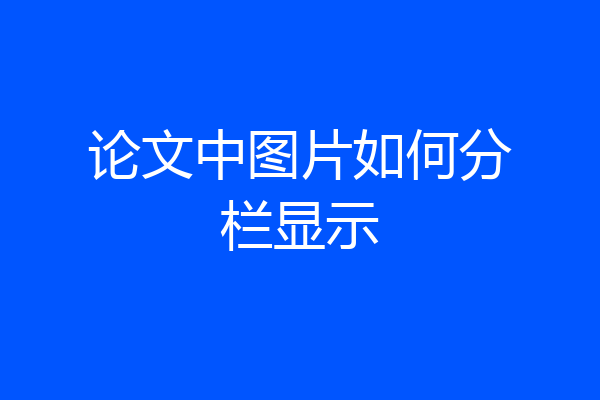 论文中图片如何分栏显示