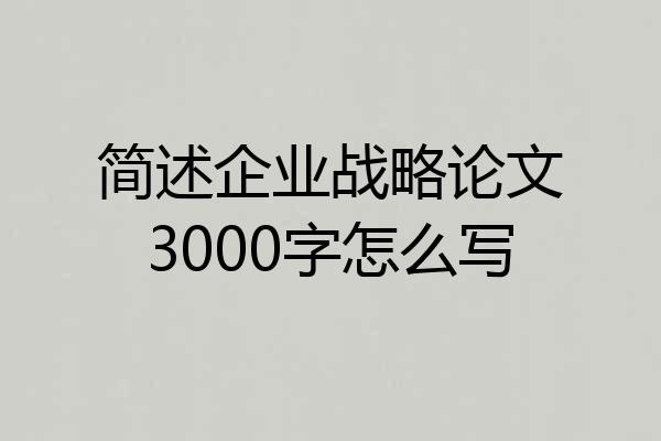 简述企业战略论文3000字怎么写
