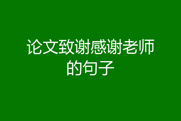 论文致谢感谢老师的句子