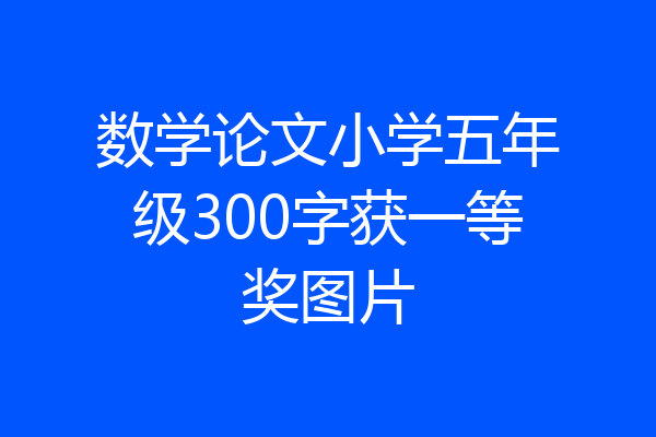 数学论文小学五年级300字获一等奖图片