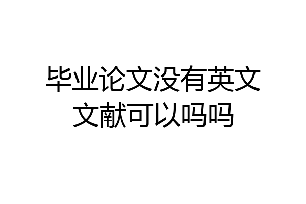 毕业论文没有英文文献可以吗吗