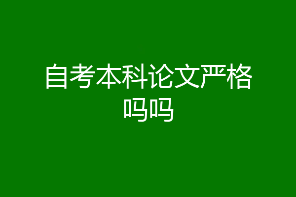 自考本科论文严格吗吗