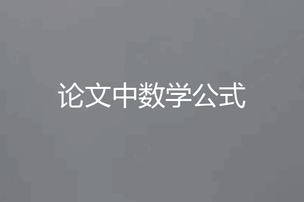 论文中数学公式
