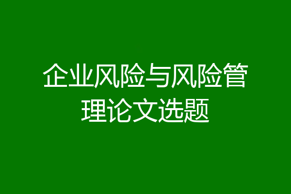 企业风险与风险管理论文选题