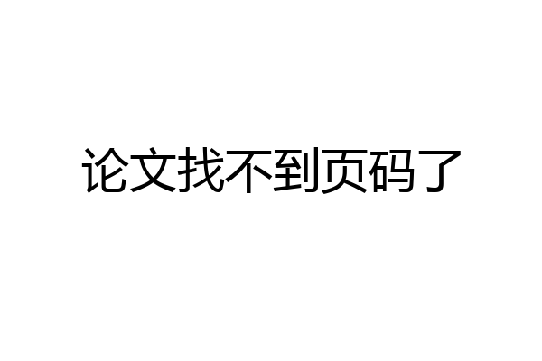 论文找不到页码了