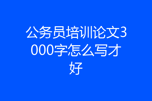 公务员培训论文3000字怎么写才好