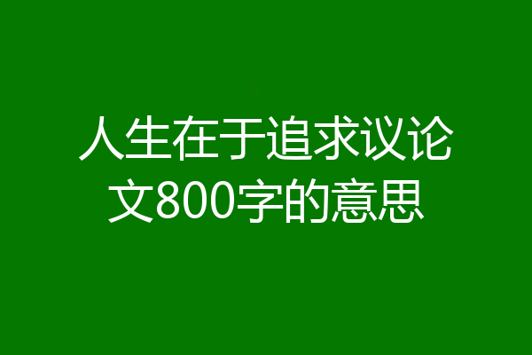 人生在于追求议论文800字的意思