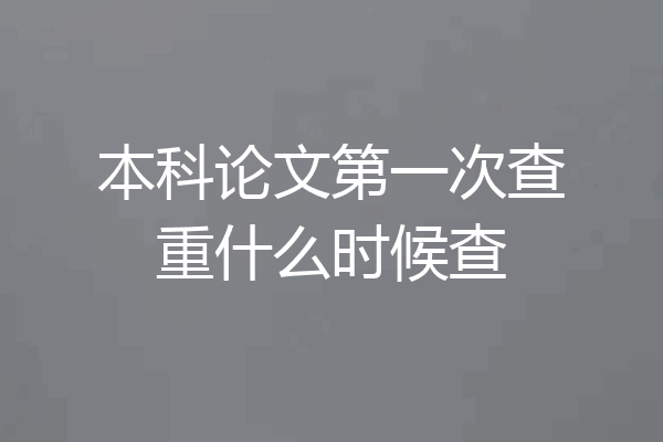 本科论文第一次查重什么时候查