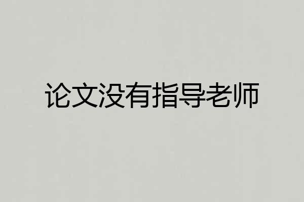论文没有指导老师