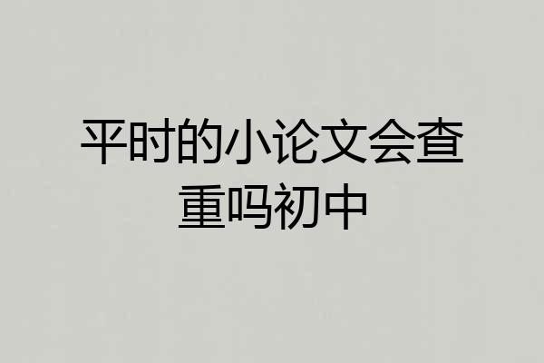 平时的小论文会查重吗初中