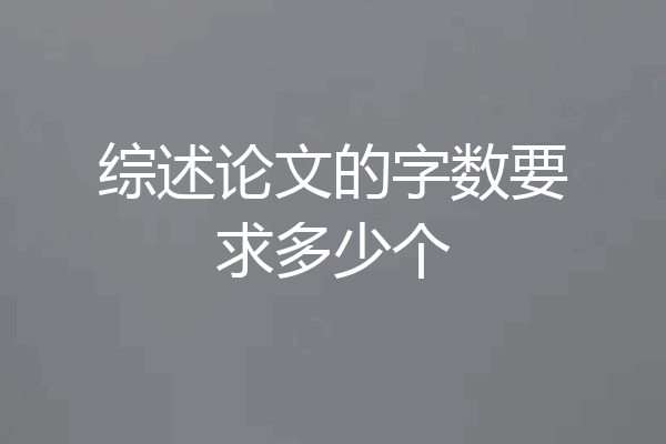 综述论文的字数要求多少个