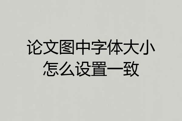 论文图中字体大小怎么设置一致