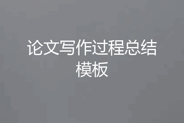 论文写作过程总结模板