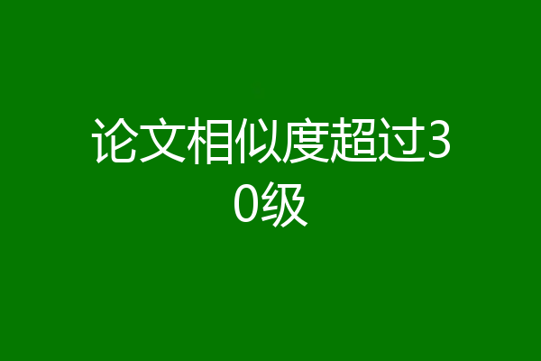 论文相似度超过30级
