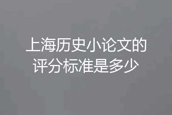 上海历史小论文的评分标准是多少
