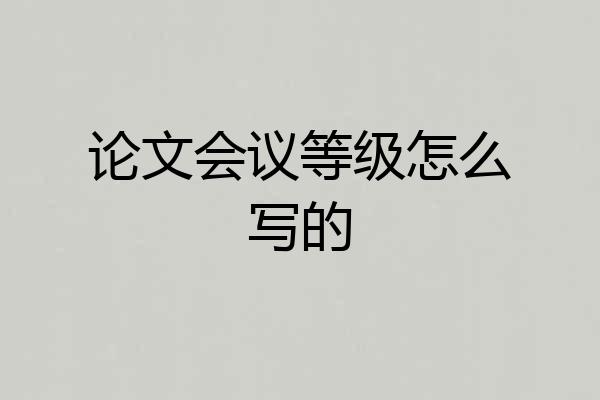 论文会议等级怎么写的