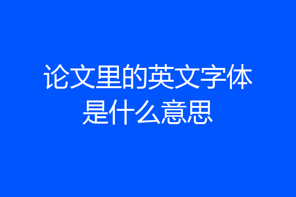 论文里的英文字体是什么意思