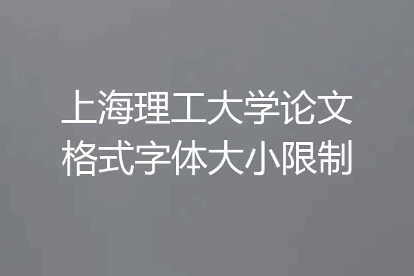 上海理工大学论文格式字体大小限制