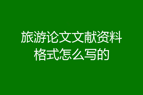 旅游论文文献资料格式怎么写的